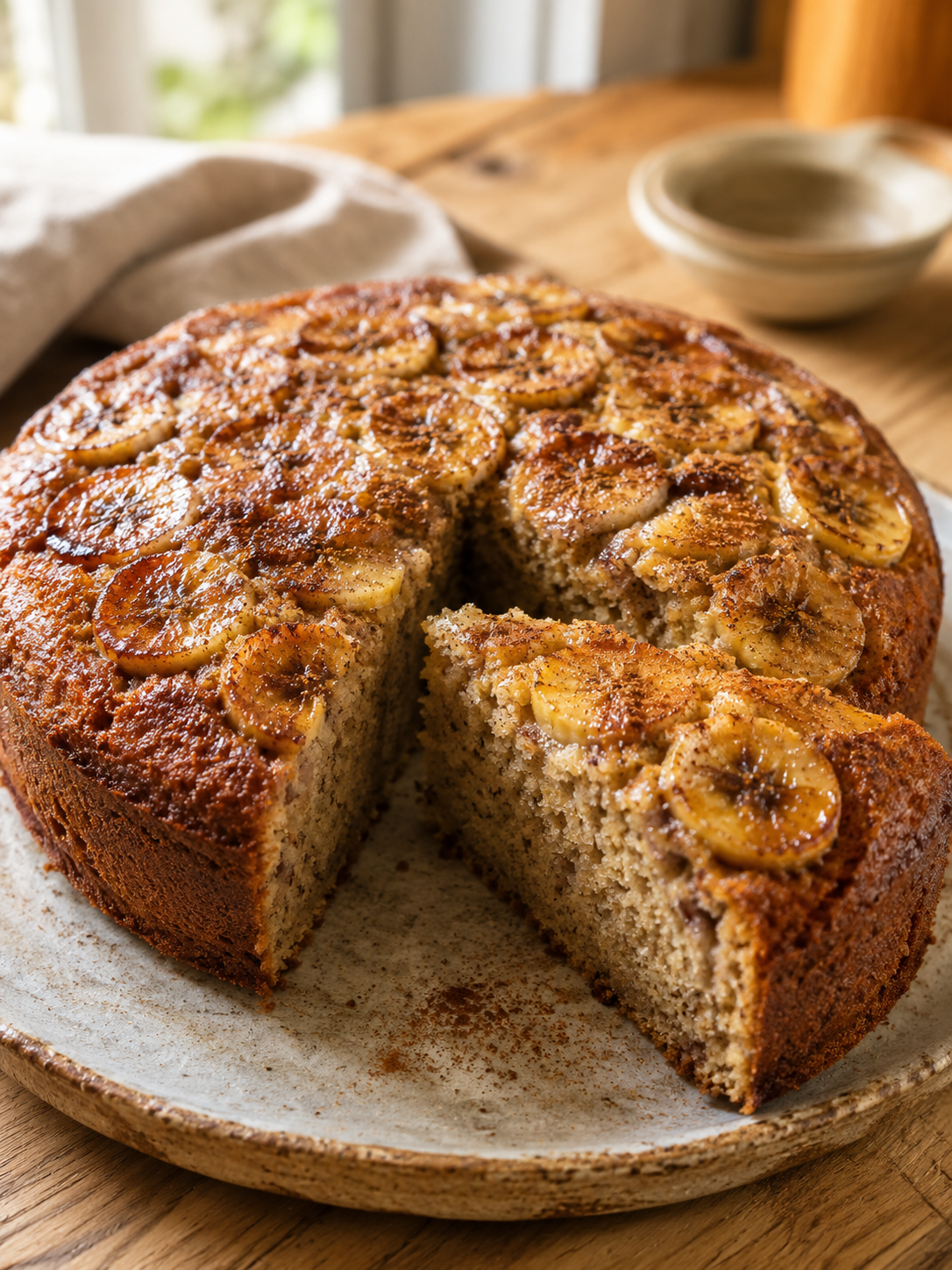 Bolo de banana e canela sem glúten